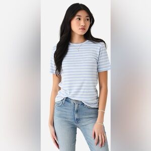 VINCE Women's Striped Short Sleeve Crew Neck T-Shirt Size Large